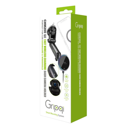 Gripqi Fast Wireless Charging Dash Camera Holder CHM-200